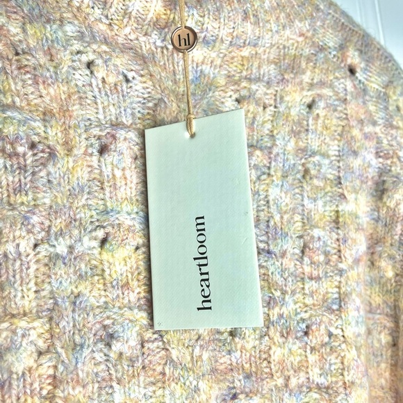 Anthropologie Heartloom Freya Cozy Chunky Knit Neutral Pastel Sweater NWT Medium - Picture 8 of 16